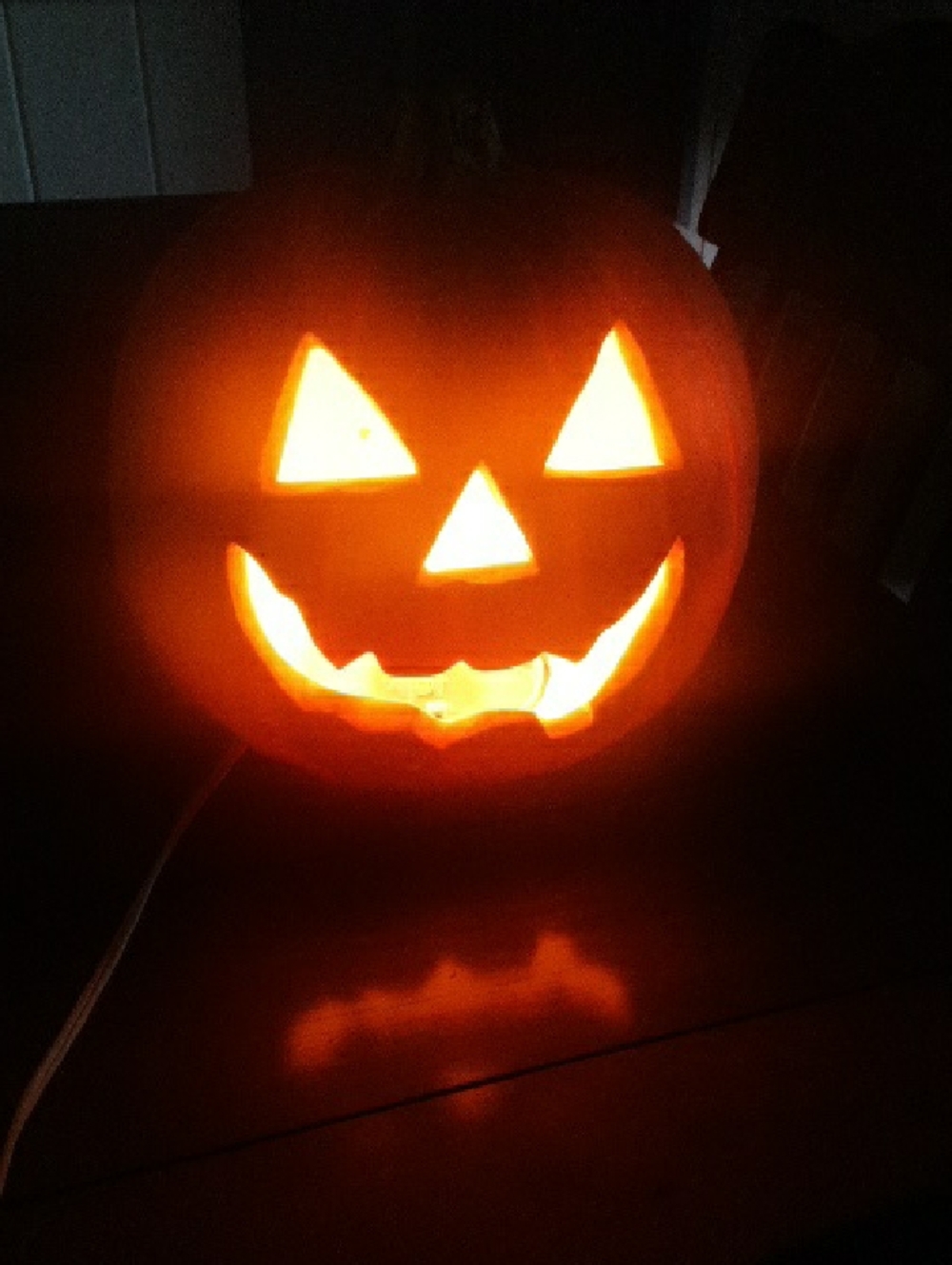 Carved Jack-O'-Lantern Pumpkin - Glowing Orange Halloween Decor